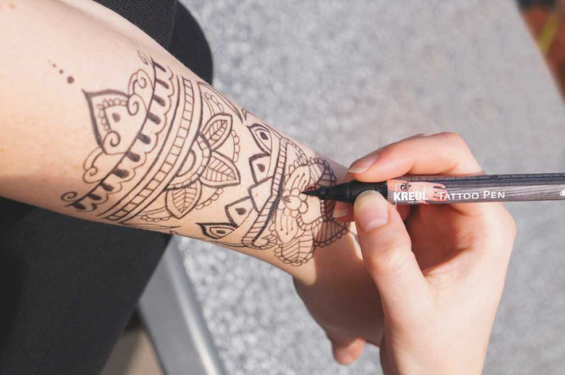 KREUL Stylo de tatouage Tattoo Pen, set de 4 