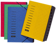 Chemise cartonnée PAGNA A4, 12 compartiments, bleu