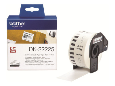 Brother : DK-CONTINUE LENGTH TAPE: 38MM THERMAL papier - WHITE 30.48M