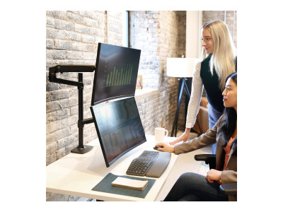 Ergotron : LX DUAL STACKING ARM TALL POLE MATTE BLACK