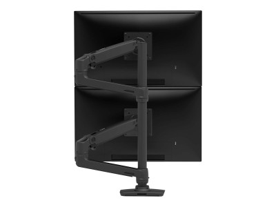 Ergotron : LX DUAL STACKING ARM TALL POLE MATTE BLACK
