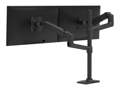 Ergotron : LX DUAL STACKING ARM TALL POLE MATTE BLACK