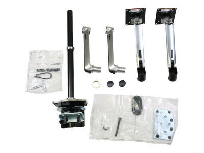 Ergotron : LX DUAL STACKING ARM TALL POLE BLACK ACCENTS POLISHED