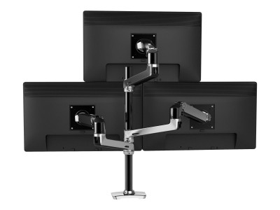 Ergotron : LX DUAL STACKING ARM TALL POLE BLACK ACCENTS POLISHED