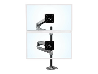 Ergotron : LX DUAL STACKING ARM TALL POLE BLACK ACCENTS POLISHED