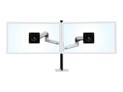 Ergotron : LX DUAL STACKING ARM TALL POLE BLACK ACCENTS POLISHED