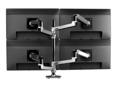 Ergotron : LX DUAL STACKING ARM TALL POLE BLACK ACCENTS POLISHED