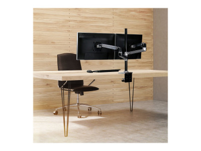Ergotron : LX DUAL STACKING ARM TALL POLE BLACK ACCENTS POLISHED