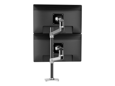Ergotron : LX DUAL STACKING ARM TALL POLE BLACK ACCENTS POLISHED
