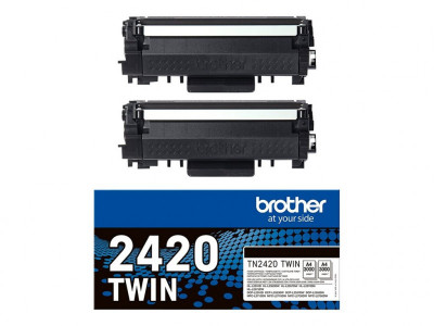 Brother TN-2420TWIN Pack de deux cartouches de toner noir originales haute capacité Brother