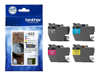 Brother LC422 Value Pack de 4 cartouches noir, jaune, cyan, magenta