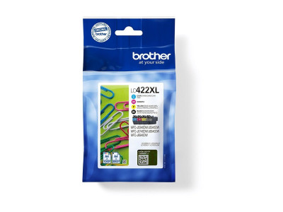 Brother LC422XL Pack de 4 cartouches haute capacité noir, jaune, cyan, magenta