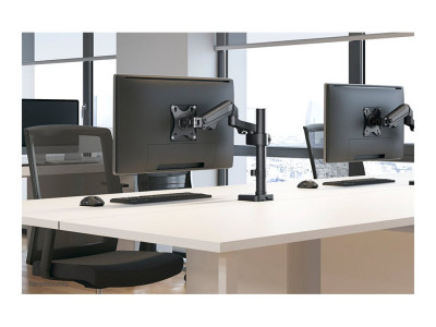Neomounts : NEWSTAR DESK POLE MOUNT (CLAMP/GROMMET) BLACK 17-27IN