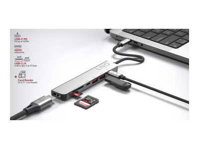 Telco Accessories : 7IN1 PRO USB-C MULTIPORT HUB BLACK GREY