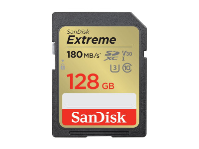 Western Digital : EXTREME 128GB SDXC memory card 180MB/S 90MB/S UHS-I CLASS 10 U3