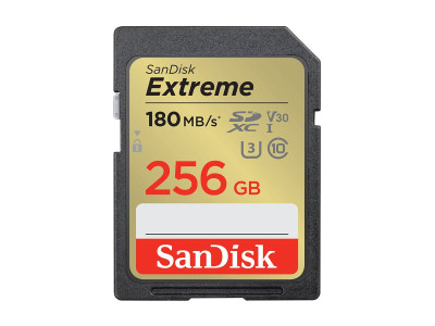 Western Digital : EXTREME 256GB SDXC memory card 180MB/S 130MB/S UHS-I CLASS10 U3