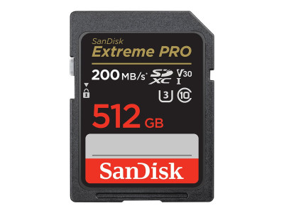 Western Digital : EXTREME PRO 512GB SDXC memory card 200MB/S 140MB/S UHS-I CL 10