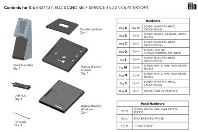 Elo Touch : WALLABY SELF-SERVICE COUNTERTOP STAND COMPAT W/ 15IN OR 22IN et