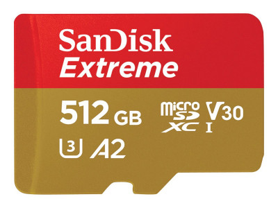 Western Digital : EXTREME MICROSDXC 512GB+SD ADAPATER 190MB/S 130MB/S A2 C10