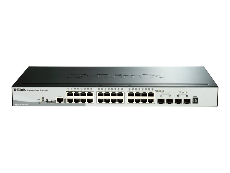 D-Link : 28-PORT SMART POE SWITCH GIGABIT STACKABLE 2X SFP+