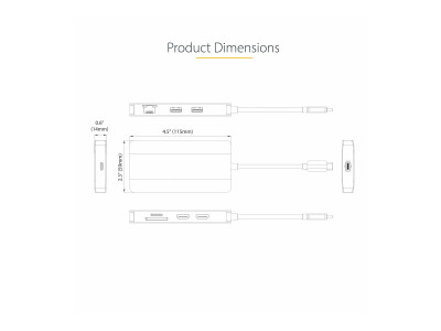 Startech : USB C MULTIPORT ADAPTER DUAL HDMI 4K 60HZ 2PT 5GBPS USB-A