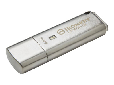 Kingston : 64GB USB 3.2 IRONKEY LOCKER+ 50 AES USB W/256BIT ENCRYPTION