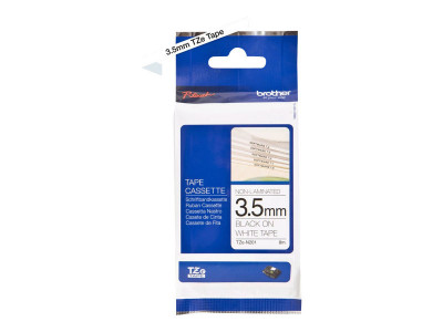 Brother : TZE-N201 tape WHITE PRINT BLACK 3.5MM