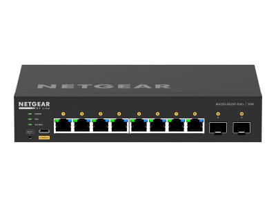 Netgear : M4250-8G2XF-POE+ 220W FULLY MANAGED SWITCH 8-PORT AV LINE