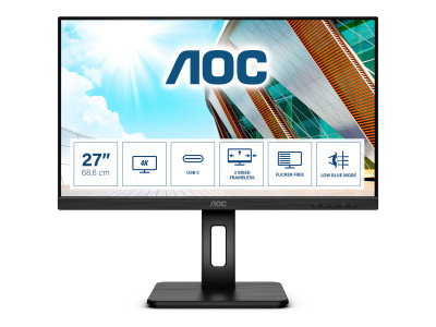 AOC : U27P2CA 27IN IPS UHD 4K 3840X2160 16/9 2XHDMI 4XUSB 100M