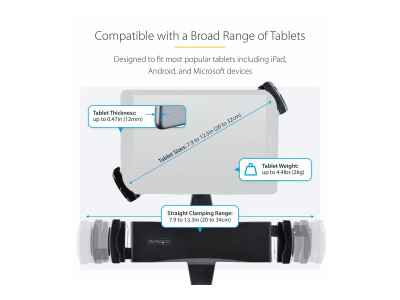 Startech : VESA MOUNT ADAPTER pour TABLET - 7.9 TO 12.5IN DISPLAY - ANTI-THE