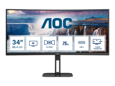 AOC : 34IN 21:9 3440X1440 VA 20M:1 178/178 USB-C/ 4XUSB 3.2