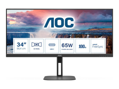 AOC : U34V5C/BK 27IN 21:9 3440X1440 3000:1 HDMI / DP / USB/USB-C