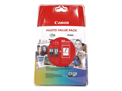 Canon Cartouches d'encre noire PG-540L + Couleur CL-541XL + papier photo