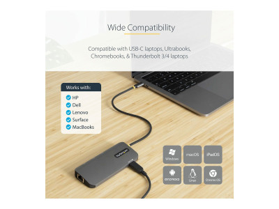Startech : USB C MULTIPORT ADAPTER 4K 60HZ HDMI VIDEO/5GBPS USB HUB/100W PD