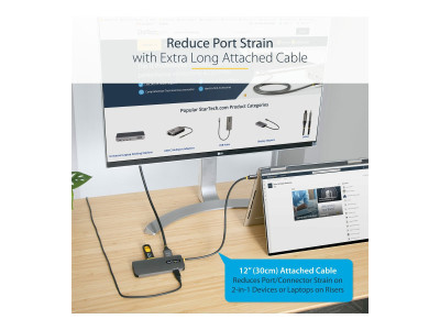 Startech : USB C MULTIPORT ADAPTER 4K 60HZ HDMI VIDEO/5GBPS USB HUB/100W PD