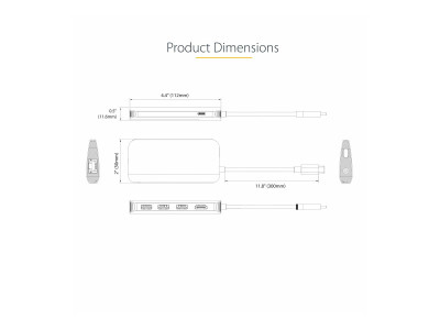 Startech : USB C MULTIPORT ADAPTER 4K 60HZ HDMI VIDEO/5GBPS USB HUB/100W PD