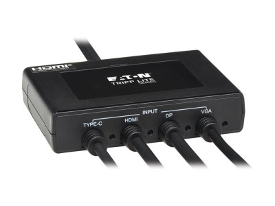 Eaton MGE : 4PT PRESENTATION ADAPTER 4K 60HZ DP USB-C 1080P VGA TO HDMI
