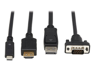 Eaton MGE : 4PT PRESENTATION ADAPTER 4K 60HZ DP USB-C 1080P VGA TO HDMI