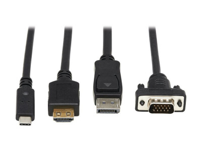 Eaton MGE : 4PT PRESENTATION ADAPTER 4K 60HZ DP USB-C 1080P VGA TO HDMI