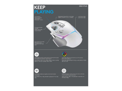 Logitech : G502 X PLUS WHITE/PREMIUM EWR2