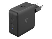 V7 : 65W USB-C PD GAN AC CHARGER 2 X USB-C PORTS INTL PLUGS