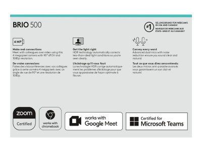 Logitech : LOGITECH Brio 500 WEBCAM GRAPHITE - EMEA28