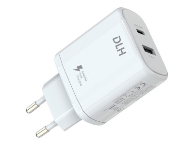 DLH : MAINS CHARGER avec 1 USB-C 20W et 1 USB-A 12W PORT