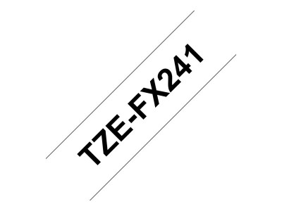 Brother : TZE-FX241 tape WHITE PRINT BLACK 18MM