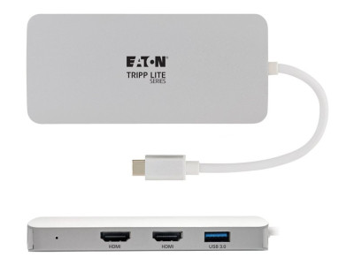 Eaton MGE : USB-C DOCKING STATION TYPE-C X2 HDMI+VGA THUNDERB 3 PD CHARGE