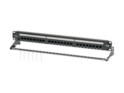 Eaton MGE : 24PT CAT6 PATCH PANEL POE+ COMPLIANT RJ45 1URM