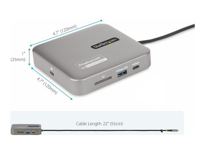 Startech : USB-C MULTIPORT ADAPTER 2X 4K 60HZ HDMI/USB 10GBPS HUB/100W PD
