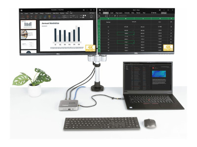 Startech : USB-C MULTIPORT ADAPTER 2X 4K 60HZ HDMI/USB 10GBPS HUB/100W PD
