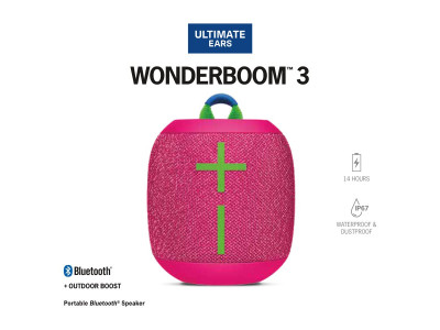 Logitech : ULTIMATE EARS WONDERBOOM 3 - HYPER PINK - N/A - EMEA
