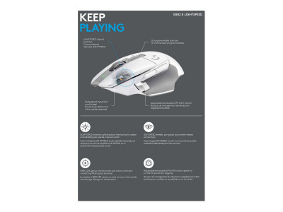 Logitech : G502 X LIGHTSPEED WHITE/CORE EWR2